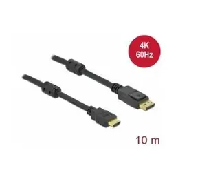 DeLock Kabel Active DisplayPort 1.2 (M) - HDMI 10 m černá / 4K / 60 Hz