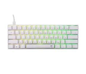 White Shark GK-004211 SHINOBI 2 bílá / Herní mechanická klávesnice / US layout / červené spínače / hot-swap / RGB LED