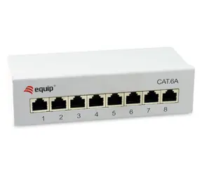 Equip 326521 světle šedá / Patch panel / Cat6a / 8 portů / 10 Gbit/s / stíněný
