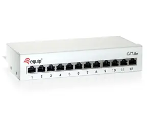 Equip 12-Port Cat6 šedá / Patch panel / RJ-45 / 250 MHz / stolní i nástěnná montáž