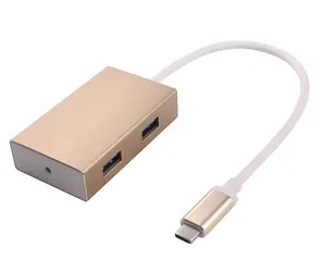 PremiumCord USB-C Hub 4-Port hliníkové / USB hub / 4x USB 3.0 / 5 Gbps