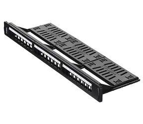 Lanberg PPKS-1124-B černý / Patch panel / 24 portů / RJ-45 / 1U / 19"