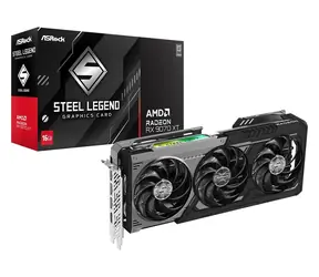 ASRock Radeon RX 9070 XT Steel Legend Dark / Grafická karta / 16GB GDDR6 / 256-bit / 2970 MHz / 800W