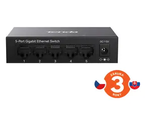 Tenda TEG1005M / Switch / 5x Gigabit / Fanless / Kov
