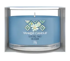 YANKEE CANDLE Votivní svíčka Azure Sky / Svěží a čistá vůně / 8-10 hod hoření / modrá