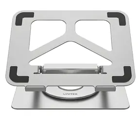 Unitek D1109A šedá / Stojan na notebook / Hliníkový / Otočný 360° / USB hub HDMI, LAN, PD 100W / do 17"