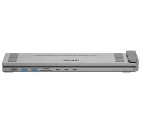 Unitek D1137AGY01 stříbrná / Dokovací stanice / USB-C / 3x USB-C / HDMI 4K / čtečka karet / PD 100W