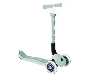 Koloběžka JUNIOR FOLDABLE LIGHTS ECOLOGIC pistáciová / Tříkolová skládací / od 2 let / nastavitelná výška