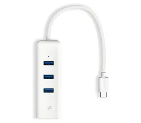 TP-Link UE330C bílá / Ethernetový adaptér / Gigabit / USB-C / 3x USB 3.0 Hub / RJ-45