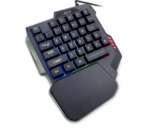 Inter-Tech KB-3035 černá / Herní klávesnice / Mini / 35 kláves / RGB podsvícení / USB