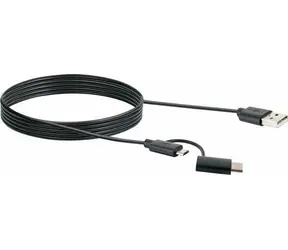 Schwaiger USB-C a USB-A na Micro-USB kabel černá / USB kabel / 1 m / stíněný
