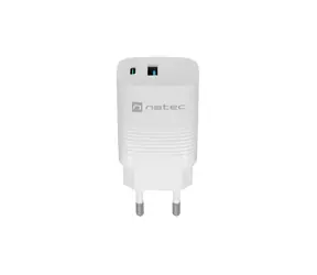 Natec Ribera GaN bílá / Nabíječka / GaN / 30 W / 1x USB-A / 1x USB-C / PD 3.0