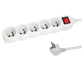 Esperanza ELK214W bílá / Prodlužovací přívod 230V / 1.5m / 5 zásuvek / vypínač