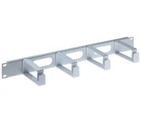 Intellinet 19" panel pro správu kabelů šedá / Organizér kabelů / 1U / 4 plastová oka
