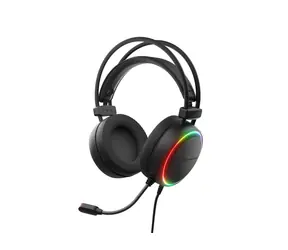 Genesis Neon 613 G2 černá / Sluchátka s mikrofonem / Herní / Jack 3,5mm + USB / RGB podsvícení / Stojánek
