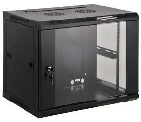 Intellinet 20U 600x600 mm černý / Nástěnný rozvaděč / 19" / prosklené dveře / nosnost 60 kg