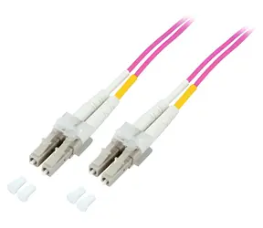 EFB LC-LC fialová / Optický patch kabel / OM4 / duplexní / LSZH / 7,5 m