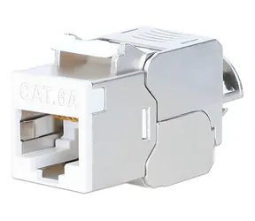 Intellinet Cat6a 10G STP bílá / Keystone modul / RJ-45 / PoE++ / stíněný