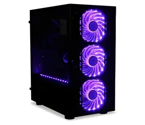 iBox Passion V4 černá / PC skříň / Mini Tower / RGB podsvícení / dálkové ovládání / tvrzené sklo / 1x USB 3.0