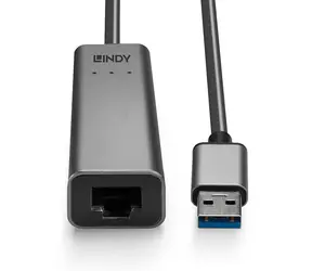 Lindy USB-A na 2.5G Ethernet adaptér / Síťový adaptér / USB-A(M) / RJ-45(F) / 2.5 Gbit/s / RTL8156B