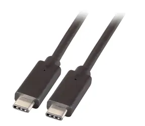 EFB USB-C černá / Kabel / USB-C - USB-C / 1 m / 5 A / 20 Gbit/s