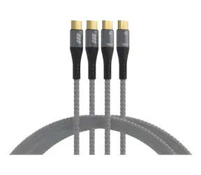 EFB USB-C šedá / Kabel USB-C / 2× 1 m / 100 W PD / E-Marker / USB 2.0