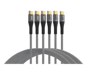 EFB Kabelset USB-C - USB-C černá, šedá / Nabíjecí kabel / 100W PD 3.0 / 5A E-Marker / 3x 0,5+1+2m