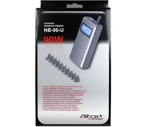 Inter-Tech Nitrox NB-90U / Adaptér pro notebooky / 90 W / 22 V / USB