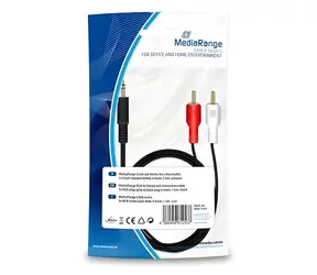 MediaRange černá / Audio kabel / 2x Cinch - 3.5mm / 1m