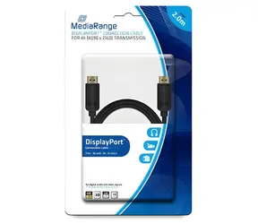 MediaRange DisplayPort 2m černá / Propojovací kabel / DisplayPort 1.2 / 4096x2160 / 10 Gbit/s