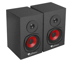 Genesis Helium 200 černo-červená / Reproduktory / 20W RMS / 2.0 stereo / dřevo / Jack 3,5 mm