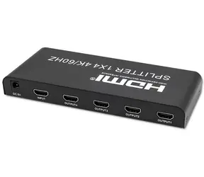 Qoltec 51799 černá / Rozbočovač HDMI / 4 porty / 4K 3840×2160 / 60 Hz / HDCP 2.2