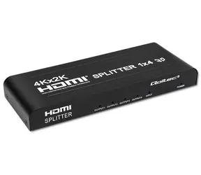 Qoltec 51798 černá / Video splitter / 4 porty HDMI / 4K 3840×2160 / HDCP 2.2