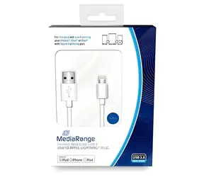 MediaRange MRCS178 bílá / Datový kabel / USB-A na Lightning / 1 m / MFi