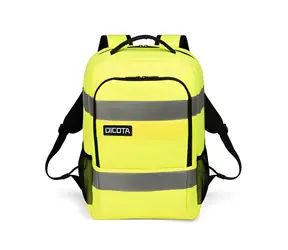 DICOTA Backpack HI-VIS Base žlutý / Batoh s kapsou na notebook / 24 l / rPET