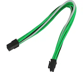 Nanoxia NX8PE3EGWS černá/zelená/bílá / Prodlužovací kabel / PCI-E 8-pin / 30 cm