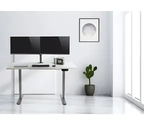 Equip černá / Stolní držák pro 2 monitory / 13"-27" / nosnost 16 kg / VESA 75x75-100x100 / náklon -45° až 45°