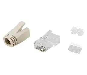 Equip Cat6a RJ45 průhledná, bílá / Konektor / nestíněný / pozlacené kontakty / 100 ks