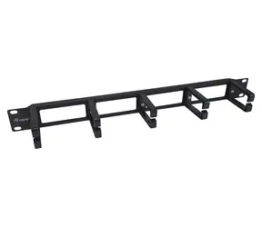 Equip 19" černá / Vyvazovací panel / 1U / 5x plastová úchytka / Plast, ocel