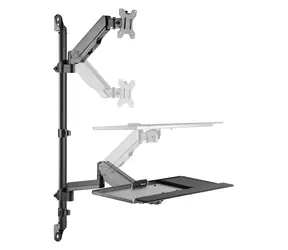 Equip černá / Nástěnný držák monitoru / 17-32" / nosnost 8 kg / VESA 75-100 mm / náklon -35° až 35°