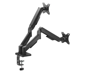 Equip černá / Stolní držák pro dva monitory / 17-32" / nosnost 9 kg / VESA 75-100 mm / 360° otočný