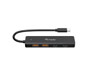 Equip 4-Port USB-C 3.2 Hub černá / Hub / 2x USB-A 3.2 Gen2 / 2x USB-C 3.2 Gen2 / 10 Gbps