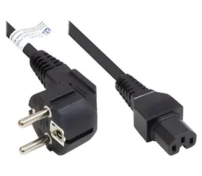 Good Connections černá / Napájecí kabel / vidlice CEE 7/7 (E+F) - C15 / 1 m / 10 A