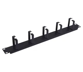 Equip černá / Vyvazovací panel / 19" / 1U / 5x kovových úchytek