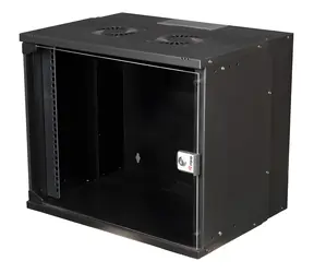 Equip ECO černá / Nástěnná skříň / 19" / 9U / skleněné dveře / 540 x 400 mm