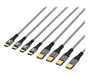 EFB USB-A - USB-C 60W šedá / Sada nabíjecích kabelů / 4x 0,5+1+2+3 m / Quick Charge 3.0 / textilní opláštění