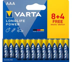 Varta Longlife Power AAA 12 ks (8+4) / Baterie / 1.5V / alkalická