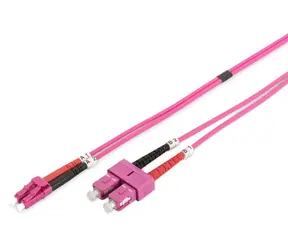 Digitus fialová / Optický patch kabel LC-SC / Multimode OM4 / Duplex / 1 m