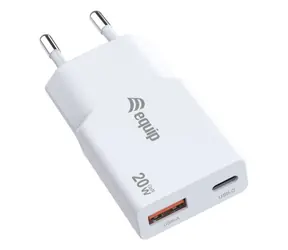 Equip Slim GaN bílá / Nabíječka / 20 W / USB-C PD 3.0 + USB-A / 2 porty