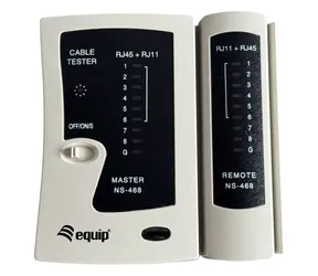 Equip bílá / Tester kabelů / RJ45, RJ11, RJ12 / LED indikace testu